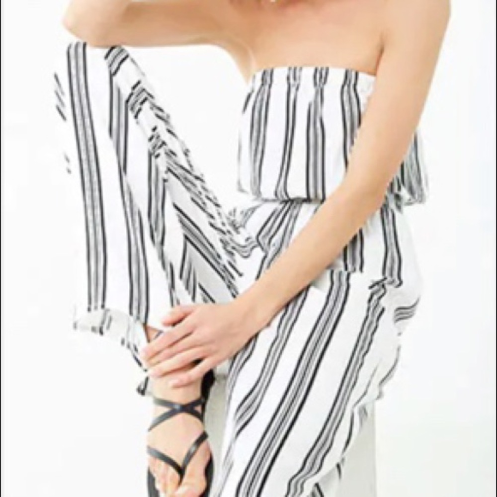 Strapless Striped Jumpsuit/Romper